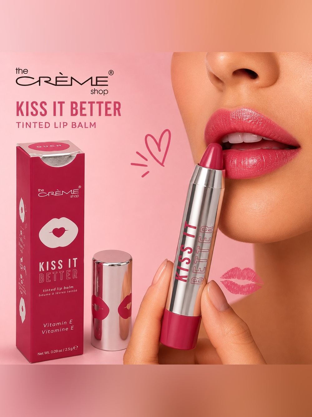 the Crème Shop Kiss It Better Tinted Lip Balm — Pink